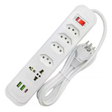 Régua Filtro Extensão 4 Tomadas 1 Universal 2 Usb Type c f 
