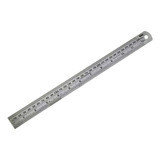 Régua Graduada 30cm Aço Inox 300mm 12 Polegadas Metal Eda