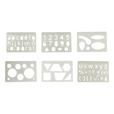 Regua Para Desenho Mini Pequeno Kit 6 Formas Waleu Macril