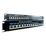 Regua Patch Panel Gigabit Poe 48volts 12 Portas 10 100 1000