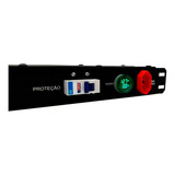 Régua Rack 8 1 Tomadas 20a Disj 4400w Voltímetro Amperímetro Cor Preto Voltagem 127v 220v