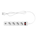 Regua Tomada Filtro De Linha Protetor Energia C Usb 1 Metro