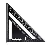 Régua Triangular Liga De Alumínio Métrica De 7 Polegadas Preta Oxidação Telhado Triângulo Guia De Layout Transferidor De ângulo 26 X 18 6 X 18 5 Cm Métrico 