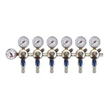 Regulador Pressão 06 Saidas N2 E Co2 Manifold Engate Rápido