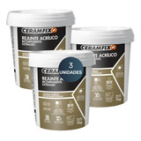 Rejunte Acrilico Extraliso Ceramfix 1kg Branco Kit 3un