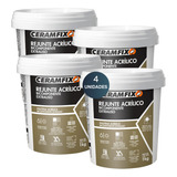 Rejunte Acrilico Extraliso Ceramfix 1kg Branco Kit 4un