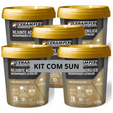Rejunte Acrilico Extraliso Ceramfix 1kg Platina Kit 5un
