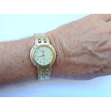 Relogio Antigo Acuet Bracelete Dourado Anos80