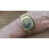 Relogio Antigo Sekonda Anos80 Datedate Plaq Ouro18k Funciona