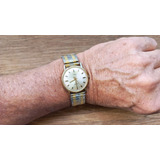 Relogio Antigo Timex Dipasao Eletric Anos70 Plaque Ouro Func