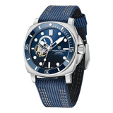 Relógio Automático Pagani Design Azul Safira