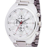 Relógio Backer Masculino 1100563m Br Cronógrafo Prateado Cor Do Fundo Branco