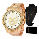 Relogio Barato Masculino Dourado