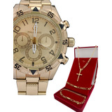 Relogio Barato Masculino Dourado