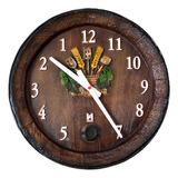 Relógio Barril Decorativo De Parede Anti horário