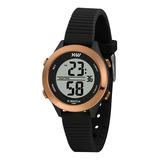 Relógio Bicolor X-watch Mini X Xfppd083w Cor Da Correia Preto Cor Do Bisel Rosa Cor Do Fundo Cinza