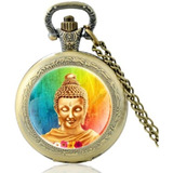 Relógio Bolso Buddha Maharaj Buda Budismo Aço Cor Bronze