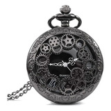 Relogio Bolso Preto Engrenagens