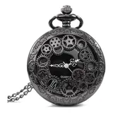 Relogio Bolso Preto Engrenagens