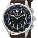 Relógio Bulova A 15 Pilot Militar Flieger Safira Gmt Premium