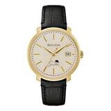 Relógio Bulova Sinatra Swiss Made Corda Manual 97b195 Cor Da Correia Dourado Cor Do Bisel Dourado Cor Do Fundo Champae