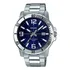 Relógio Casio Collection Masculino Prata Mtp-vd01d-7evudf-br Correia Prateado Bisel Prateado Fundo Azul-marinho