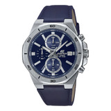 Relógio Casio Edifice Efv 640l 2avudf Em Pulseira De Couro Mileus Cor Azul