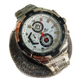 Relógio Casio Edifice Prata branco Com Caixa Premium