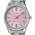 Relógio Casio Feminino Prata Com Fundo Rosa Ltp-v005d-4budf Correia Prateado