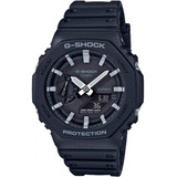 Relógio Casio G-shock Ga-2100-1adr Carbon Core Guard Cor Da Correia Preto Cor Do Bisel Preto/cinza Cor Do Fundo Preto