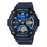Relógio Casio Masculino Anadigi World Time Aeq-120w-2avdf