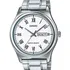 Relógio Casio Masculino Classico Prata Numeros Romanos Correia Prateado Bisel Prateado Fundo Branco