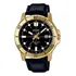 Relógio Casio Masculino Collection Couro Mtp-vd01gl-1evudf Correia Preto Bisel Dourado Fundo Preto