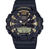 Relógio Casio Masculino Standard Anadigi Cor Da Correia Preto Cor Do Bisel Preto dourado Cor Do Fundo Preto