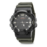 Relógio Casio Masculino Standard Verde Militar Hdc 700 3av Bisel Preto Fundo Preto