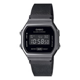 Relógio Casio Vintage A168wemb 1bdf Cor Da Correia Cinza Cor Do Bisel Ciano Cor Do Fundo Preto