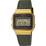 Relógio Casio Vintage Pulseira Nylon A700wegl 3aef Cor Da Correia Verde