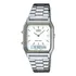 Relógio Casio Vintage Unissex - Mod Aq-230a-7dmq Nf/garantia Correia Prata Bisel Prata Fundo Branco