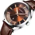 Relógio Casual Pulseira De Couro Social Masculino De Luxo Cor Da Correia Marrom Cor Do Bisel Conforme A Imagem Cor Do Fundo Conforme A Imagem