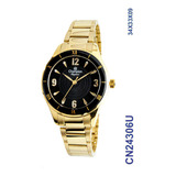 Relógio Champion Elegance Cn24306u Pulseira Aço Dourado Cor Da Correia Dourado