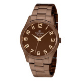 Relogio Champion Feminino Chocolate Cn28704r Grande Original