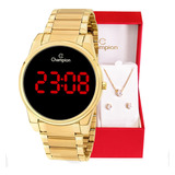 Relógio Champion Feminino Digital Dourado Ch40062u
