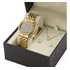 Relógio Champion Feminino Digital Led Dourado Strass Com Colar E Brincos Ch48055b Original