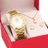 Relógio Champion Feminino Dourado Kit Colar Brincos Original