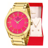 Relógio Champion Feminino Dourado Rosa