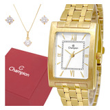 Relógio Champion Feminino Original Dourado Ouro