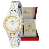 Relógio Champion Feminino Prata Dourado Original
