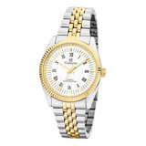 Relógio Champion Romano Ch24777b Cor Prata ouro