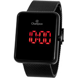 Relógio Champion Unissex Digital Led Ch40080d Preto Quadrado