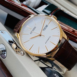 Relógio Citizen Masculino Automático Nh8353 18a Tz20788b Cor Da Correia Marrom Cor Do Bisel Dourado Cor Do Fundo Branco